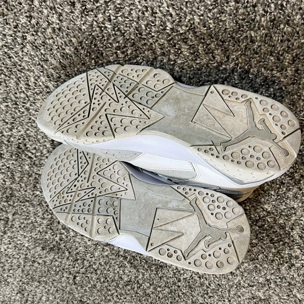 Air Jordan 7 Retro Pure Money White Metallic Silver 304775-120 Mens Size 11